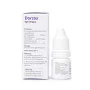 Dorzox Eye Drop 2% (5 ml) Eye Drop Box/Carton + Eye Drops Bottle showing the Front face.