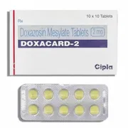 Doxacard 2 Mg Box/Carton + Blister Pack showing the Front face.