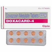 Doxacard 4 Mg Box/Carton + Blister Pack showing the Front face.