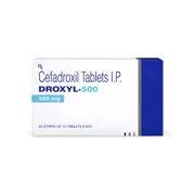 Droxyl 500 Tablet Box/Carton showing the Front face.