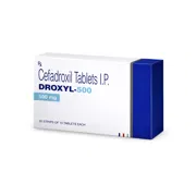 Droxyl 500 Tablet Box/Carton showing the Front face.