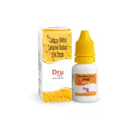 Dru 10 ml Box/Carton + Eye Drops Bottle showing the Front face.