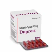 Duprost 0.5 Mg Capsule Box/Carton + Blister Pack showing the Front face.