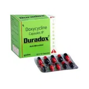 Duradox Capsule Box/Carton + Blister Pack showing the Front face.