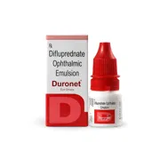 Duronet 5 ml Box/Carton + Eye Drops Bottle showing the Front face.