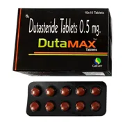 Dutamax Tablet Box/Carton + Blister Pack showing the Front face.