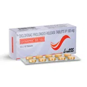 Dynapar SR 100 Tablet Box/Carton + Blister Pack showing the Front face.