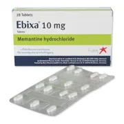 Ebixa 10 Mg Tablet Box/Carton + Blister Pack showing the Front face.