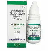 Eco Tears XL 0.5% Eye Drop Box/Carton + Eye Drops Bottle showing the Front face.