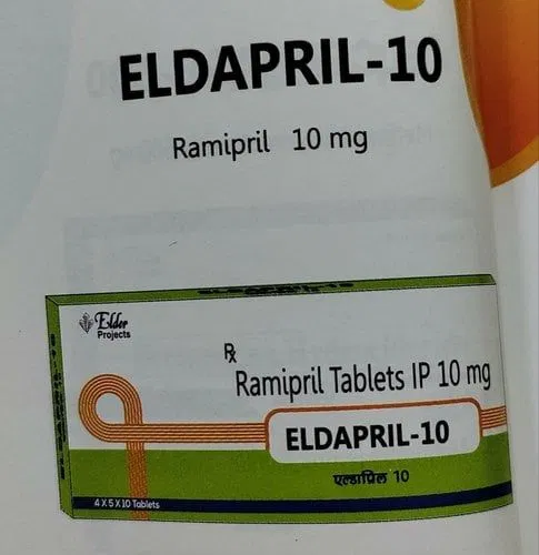 Eldapril 10 Mg Tablet Box/Carton showing the Front face.