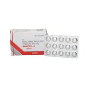 Enapril 5 Mg Box/Carton + Blister Pack showing the Front face.