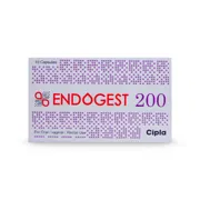 Endogest 200 Capsule Box/Carton showing the Front face.