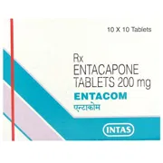 Entacom 200 Mg Box/Carton showing the Front face.