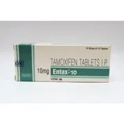 Entax 10 Mg Tablet Box/Carton showing the Front face.