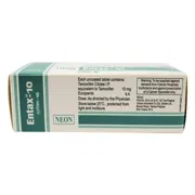 Entax 10 Mg Tablet Box/Carton showing the Back face.