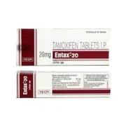 Entax 20 Mg Tablet Box/Carton showing the Front and Back face.