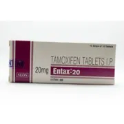 Entax 20 Mg Tablet Box/Carton showing the Front face.