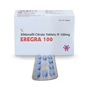 Eregra 100 Mg Box/Carton + Blister Pack showing the Front face.