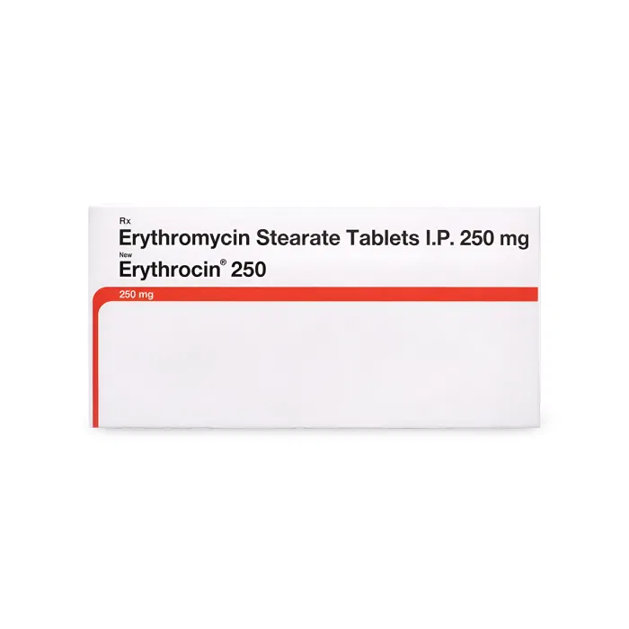 Erythrocin 250 Mg Tablet Box/Carton showing the Front face