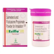 Esiflo 500 Transcaps Box/Carton + Bottle showing the Front face.