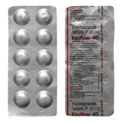 Esofine 40 Mg Tablet Blister Pack + Strip showing the Front/Back face.