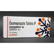 Esogress 40 Mg Tablet Box/Carton showing the Front face.