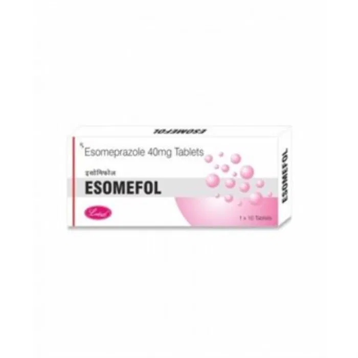Esomefol 40 Mg Tablet Box/Carton showing the Front face.