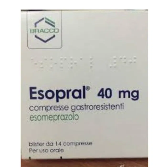Esoprol 40 Mg Tablet Box/Carton + Blister Pack showing the Front face.