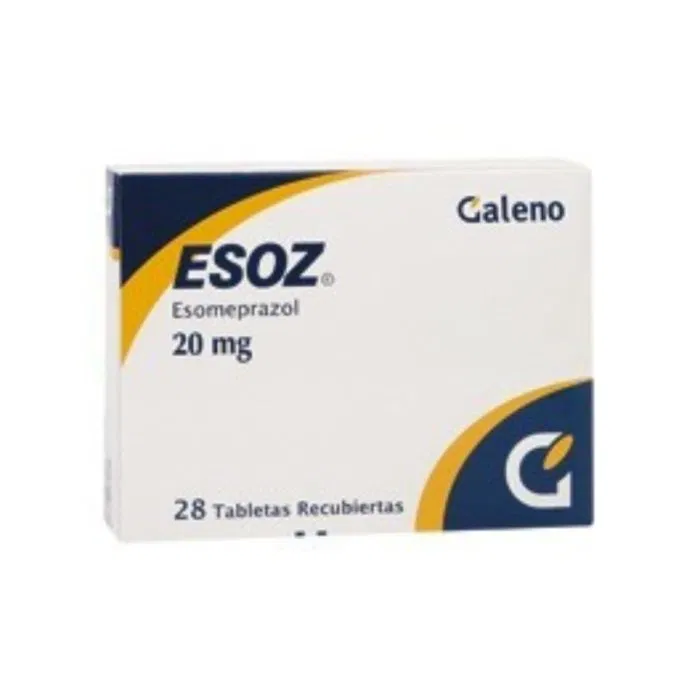 Esoz 20 Mg Tablet Box/Carton showing the Front face.