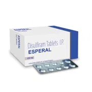 Esperal Tablet Box/Carton + Blister Pack showing the Front face.