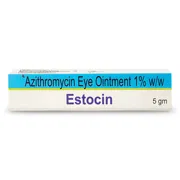 Estocin 5 gm Tube showing the Front face.