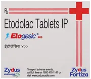 Etogesic 400 Tablet Box/Carton showing the Front face.