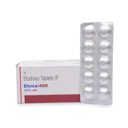 Etova 400 Mg Box/Carton + Blister Pack showing the Front face.