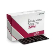 Evadiol 2 Mg Box/Carton + Blister Pack showing the Front face.