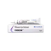 Exocin Ointment 5 ml Tube + Box/Carton showing the Front face.
