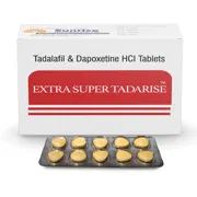 Extra Super Tadarise Tablet Box/Carton + Blister Pack showing the Front face.