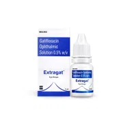 Extragat 3 ml Box/Carton + Eye Drops Bottle showing the Front face.