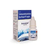 Extralube Eye Drop 10 ml Box/Carton + Eye Drops Bottle showing the Front face.