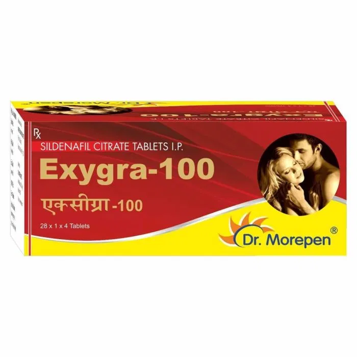 Exygra 100 Mg Tablet Box/Carton showing the Front face.