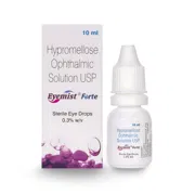 Eyemist Forte 10 ml Box/Carton + Eye Drops Bottle showing the Front face.