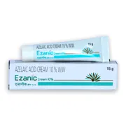 Ezanic 10% Cream Tube + Box/Carton showing the Front face.