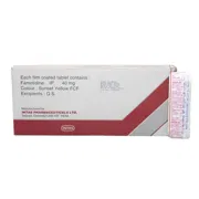 Facid 40 Mg Box/Carton + Blister Pack showing the Front and Back face.