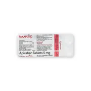 Faxapix 5mg Tablet Strip showing the Back face
