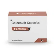 Femcox 200 mg Capsule Box/Carton showing the Front face.