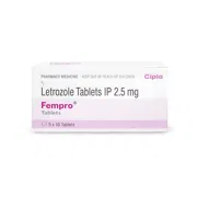 Fempro 2.5 Mg Tablet Box/Carton showing the Front face