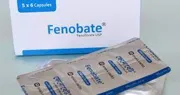 Fenobate 200 Mg Capsule Box/Carton + Blister Pack showing the Front face.