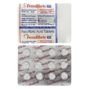 Fenofibric 35 Mg Tablet Box/Carton + Blister Pack showing the Front and Back face.