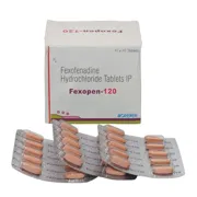 Fexopen 120 Mg Box/Carton + Blister Pack showing the Front face.