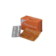 Filitra 10 Mg Box/Carton + Blister Pack showing the Front face.