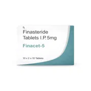 Finacet 5 Mg Tablet Box/Carton showing the Front face